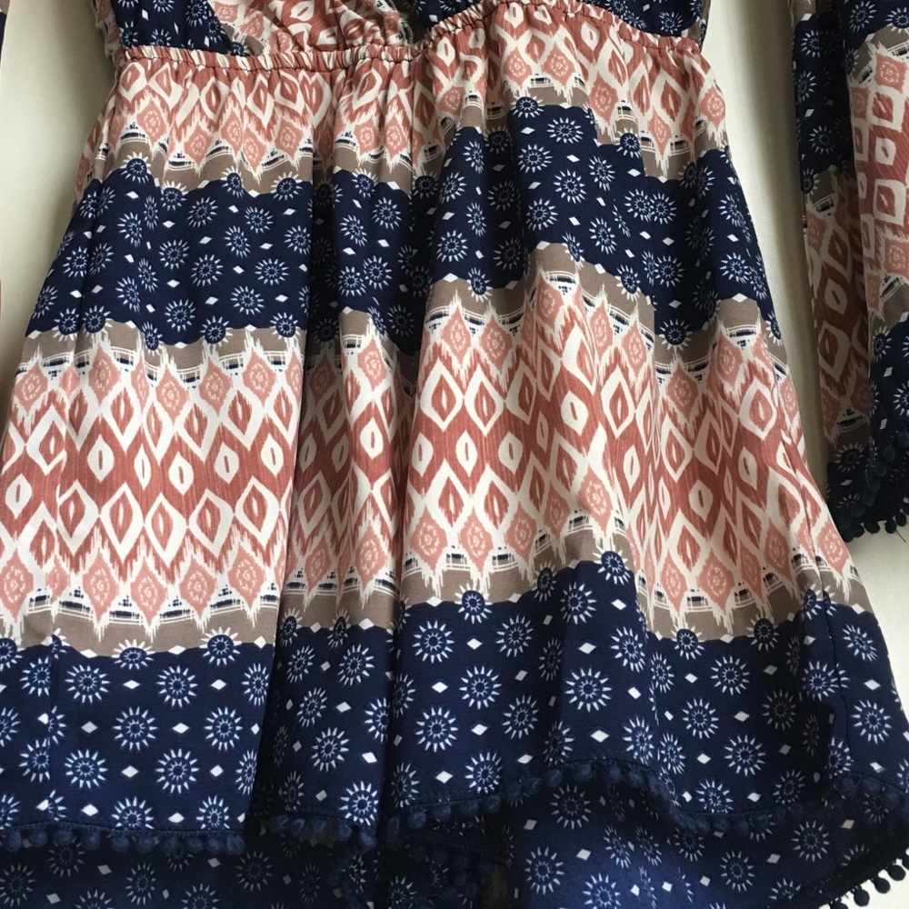 ILLA ILLA Printed Bell Sleeve Open Back Romper - Picture 6 of 7